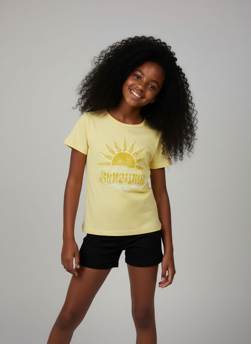 Blusa Infantil Menina Amarela Sol Sunshine