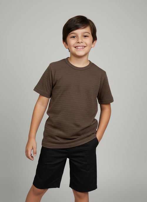 Camiseta Infantil Menino Marrom Claro