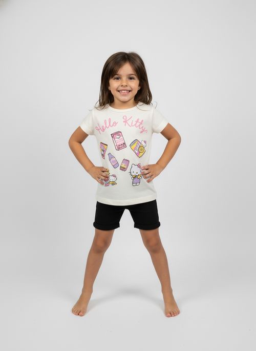 Blusa Infantil Menina Off-White Hello Kitty Guloseimas