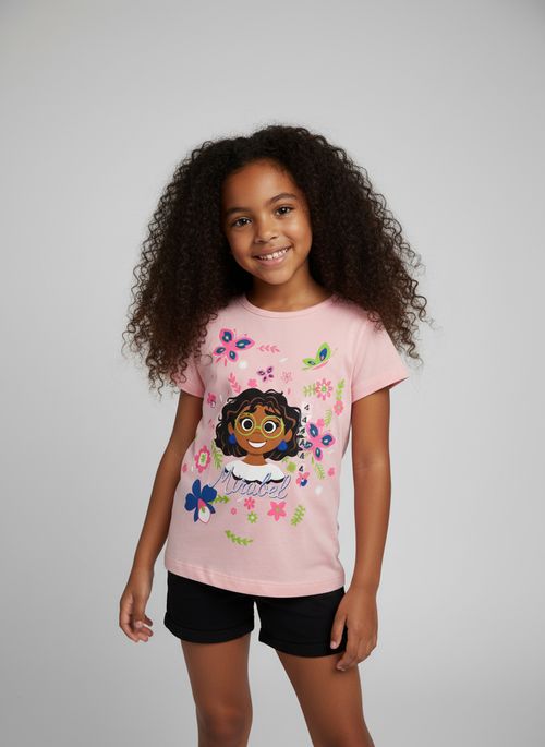 Blusa Infantil Menina Rosa Mirabel Floral Borboletas