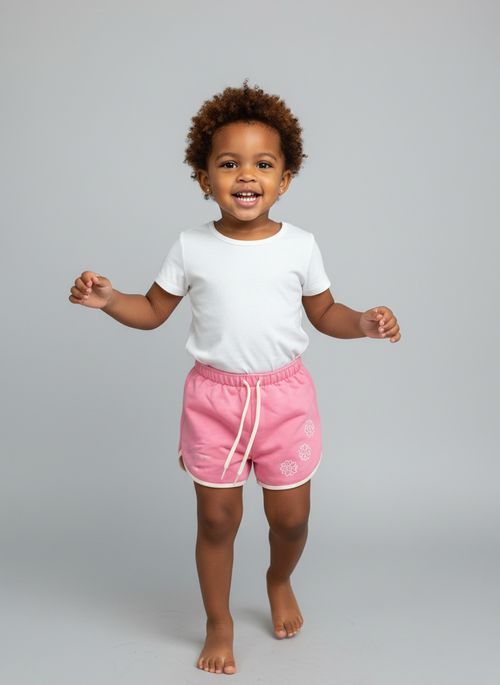 Shorts moletinho silk rosa iah004 estampado