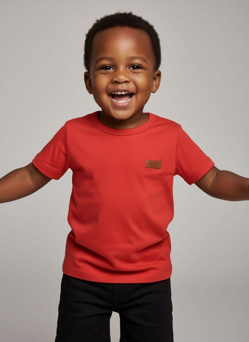 Blusa Infantil Vermelha Lisa Confortável