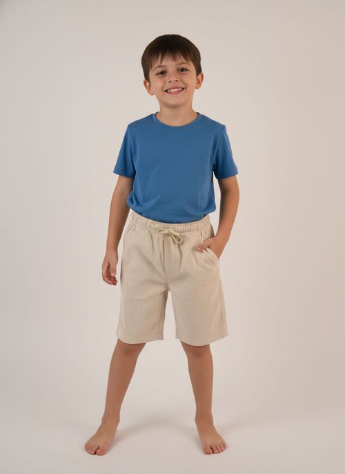 Bermuda sarja eco 10/16 nos listrado v b bege claro