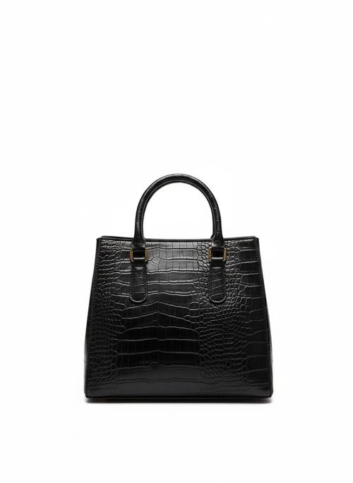 Bolsa Feminina Preta Croco