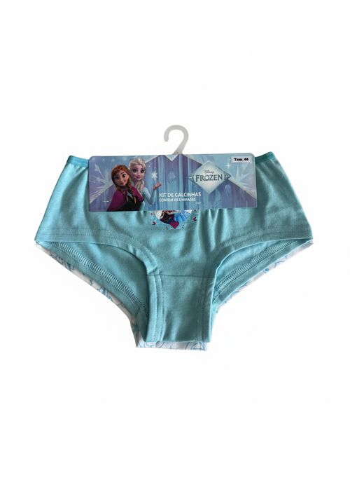 Kit Calcinhas Infantil Menina Azul Claro Disney Frozen