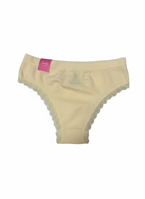 Calcinha Feminina Nude Sem Costura Renda Delicada