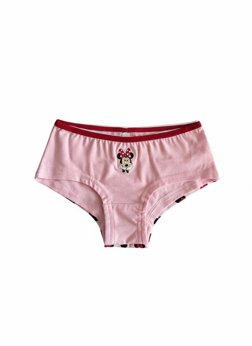 Kit Calcinhas Infantil Menina Rosa Minnie Mouse