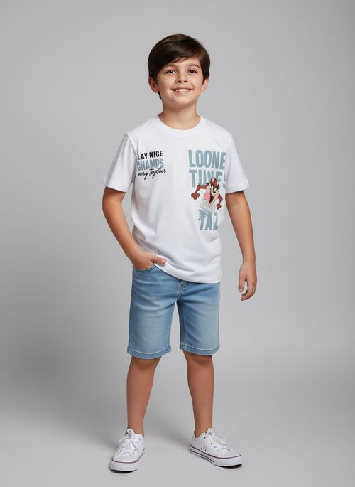 Camiseta Infantil Off White Taz Looney Tunes