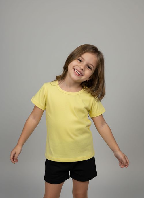 Blusa Infantil Menina Amarela 4 a 8 Anos