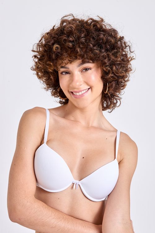 Sutiã Push Up Feminino Branco Liso