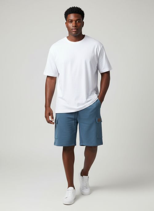 Bermuda Cargo Masculina Azul Médio