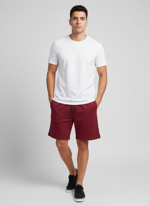 Bermuda Masculina de Moletom Vinho