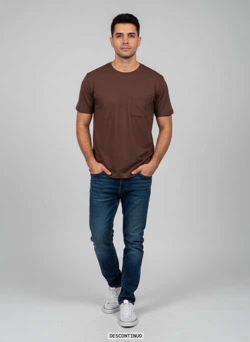 Camiseta masc casual mc fav vermelho esc vermelho escuro