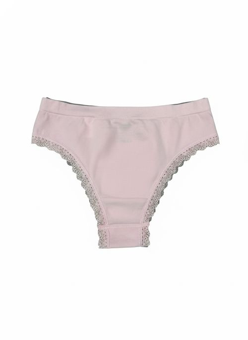 Calcinha Biquíni Feminina Rosa Claro Renda Delicada