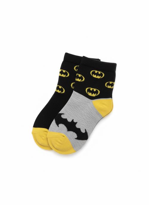 Kit Meias Infantil Menino Preto Amarelo Cinza Batman