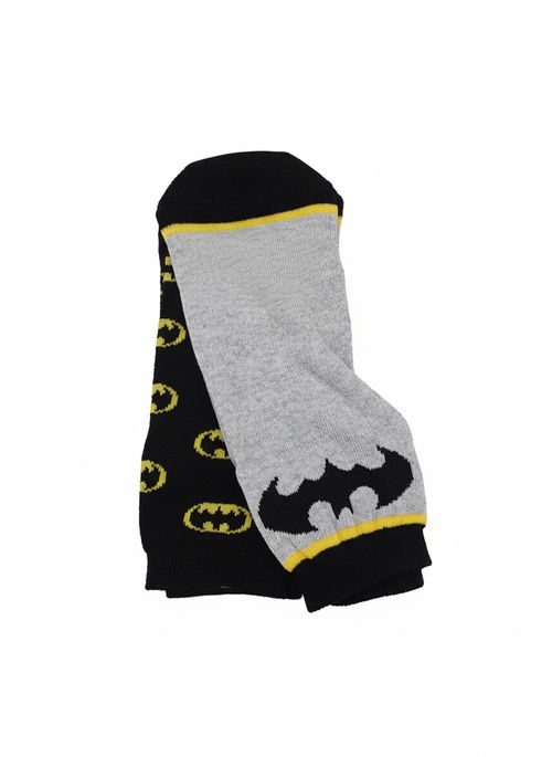 Kit 2 Pares Meias Infantil Meninos Preto Cinza Batman