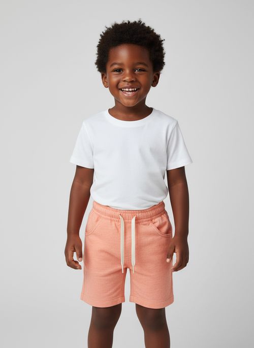 Bermuda Infantil Menino Sarja Eco Laranja Claro Cadarço