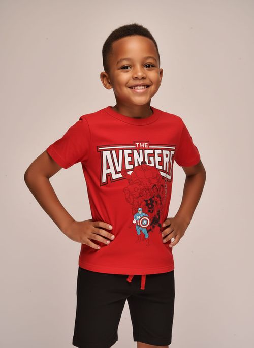 Conjunto Infantil Menino Vermelho e Preto Vingadores