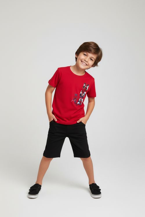 Camiseta Infantil Menino Vermelha Homem-Aranha