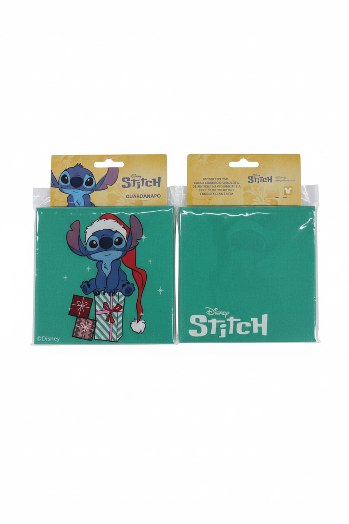 Guardanapo Natalino infantil Verde-água Stitch - imagem 1