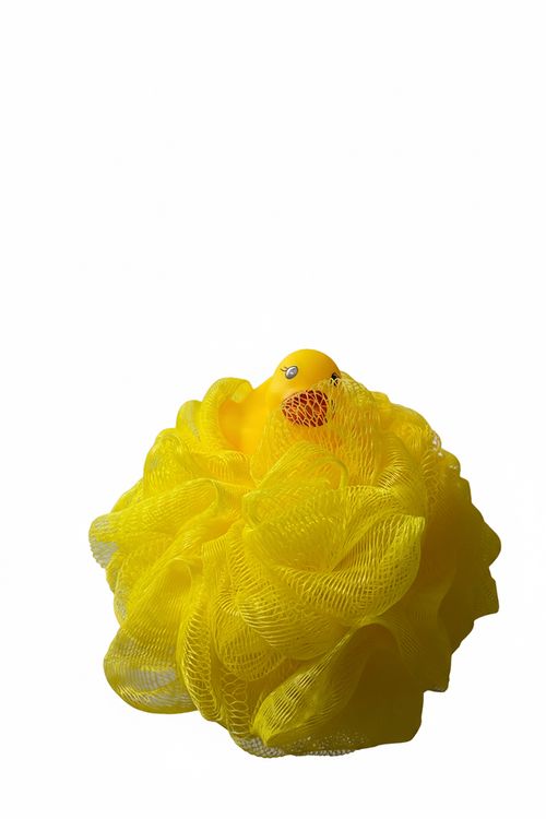 Esponja de Banho Infantil Amarelo Patinho Divertido