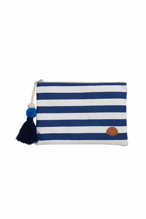 Necessaire Feminina Azul Marinho Listrada