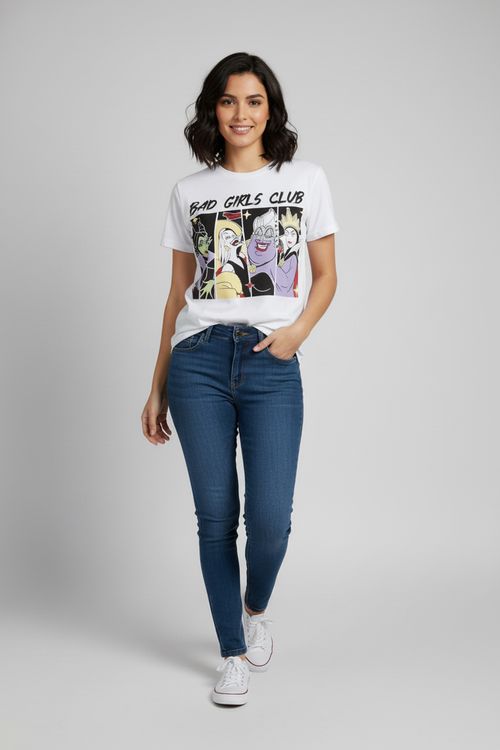 Blusa Feminina Branca Bad Girls Club Vilãs Disney