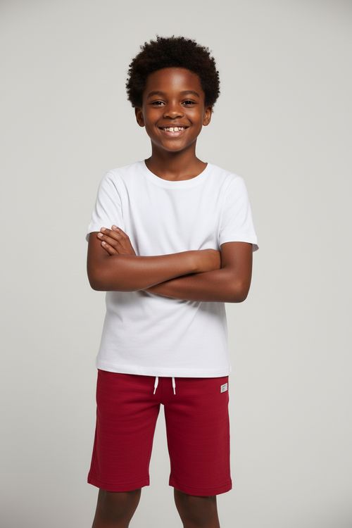 Short Infantil Menina Vermelho Escuro