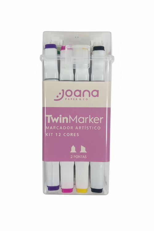 Marcadores Artísticos TwinMarker 12 Cores Vibrantes Ponta Dupla