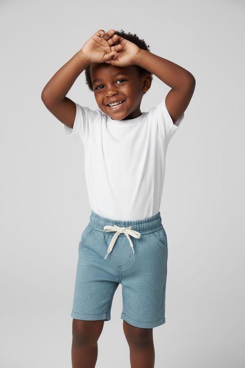 Shorts Infantil Menina Azul Claro