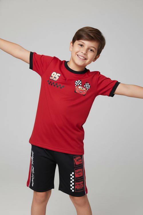 Conjunto Infantil Menino Vermelho e Preto Relâmpago McQueen 95