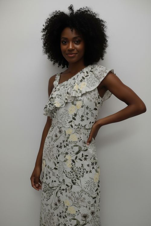 Vestido Feminino Multicolorido Adulto Floral