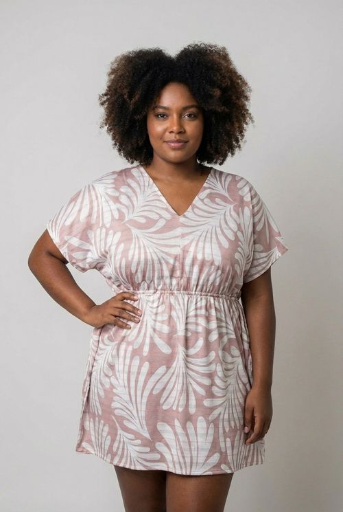 Vestido Feminino Rosê Estampa Orgânica