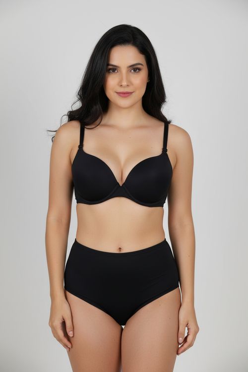 Sutiã Push Up Feminino Preto Liso