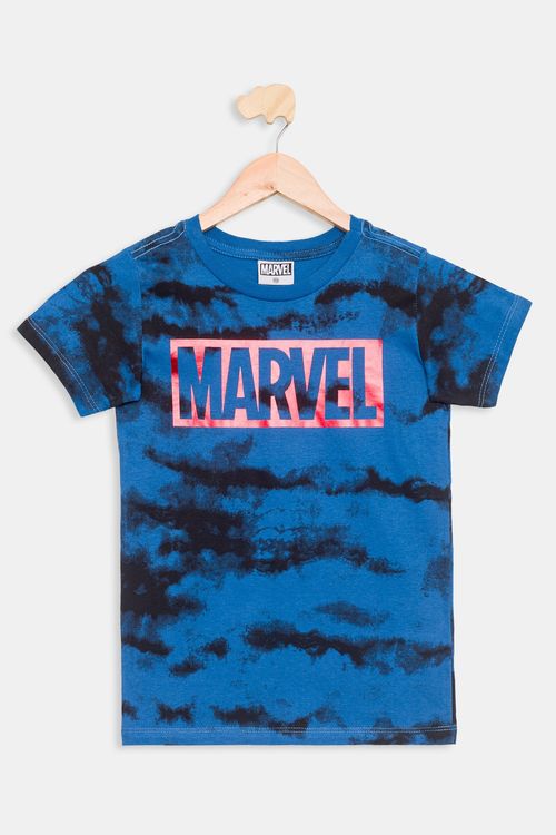 Camiseta Juvenil Marvel Azul Caedu Algodão 10-16 Anos