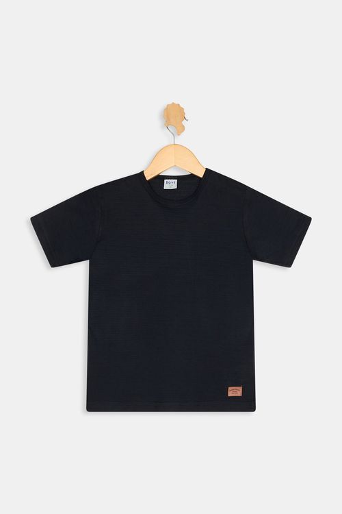 Camiseta Infantil Masculina Preta Algodão Caedu