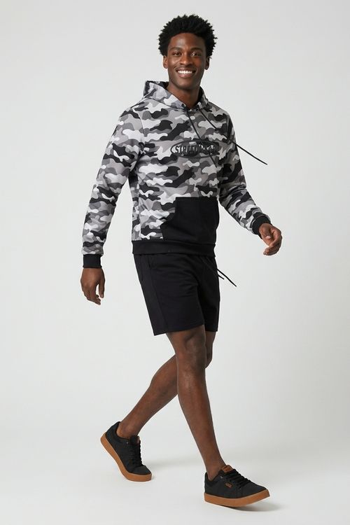 Bermuda Masculina Street Moletom Preto