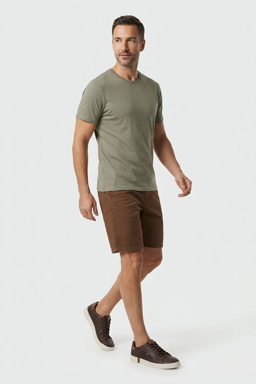 Bermuda Chino Masculino Marrom Adulto