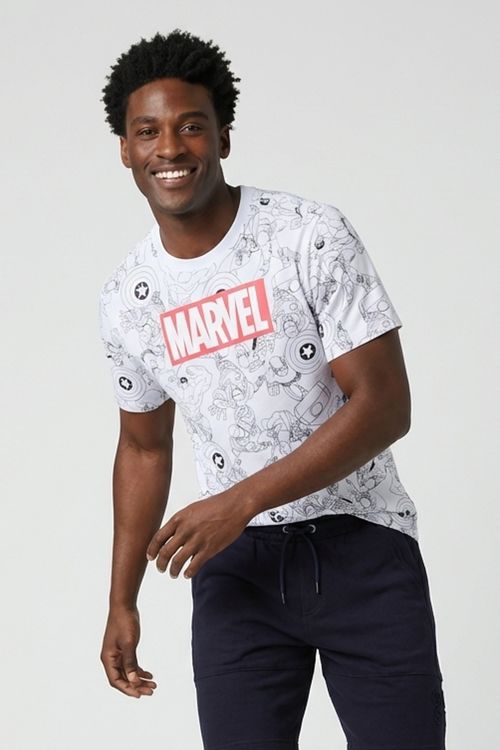 Camiseta Masculina Branco Marvel FP