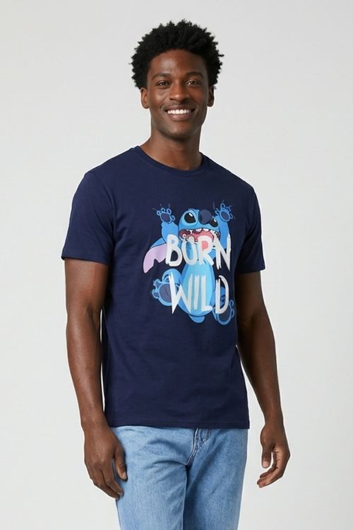 Camiseta Masculina Marinho Azul Escuro Stitch