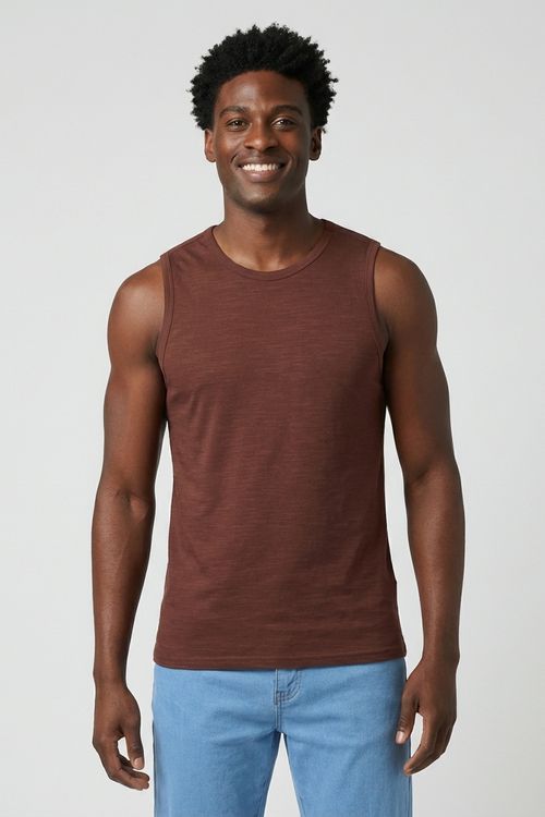 Regata Flamê Masculina Marrom Escuro