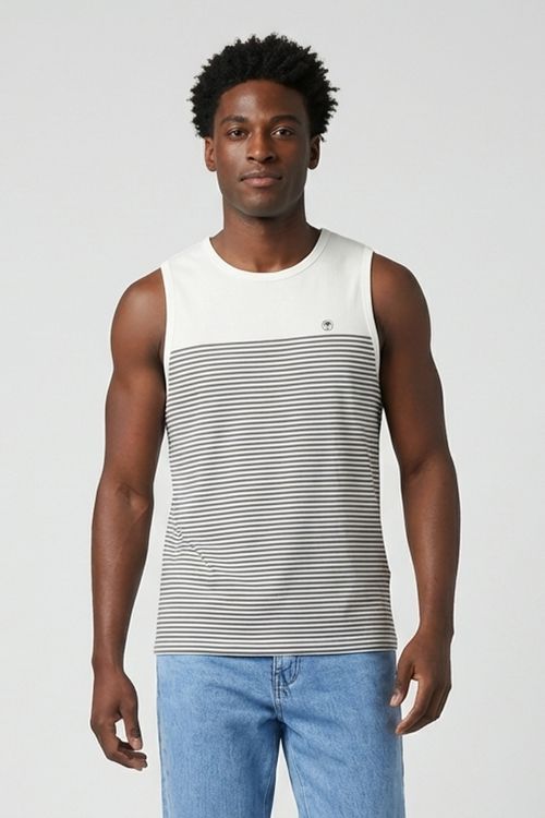 Regata Masculina Branco Trendy Silk