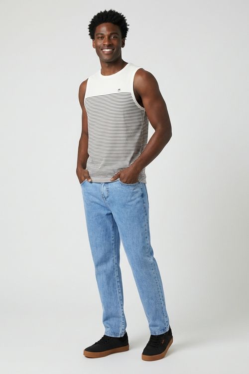 Calça Masculina Reta Jeans Azul Claro