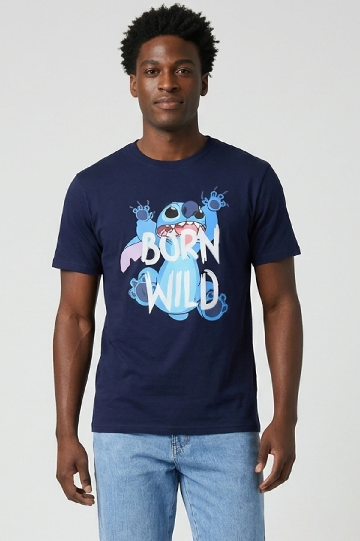Arrase com a Moda Caedu: Camiseta Stitch Masculina Marinho