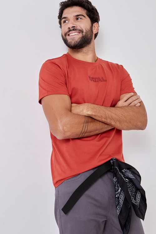 Camiseta Masculina Caedu Fatal Silk Algodão Vermelha