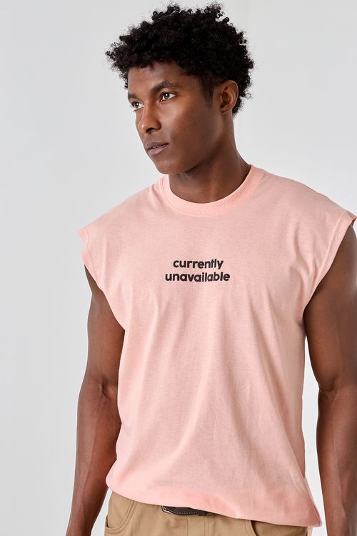 Regata Masculina Machão Caedu Rosa Médio Algodão Trendy