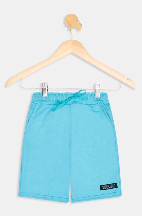 Bermuda Juvenil Caedu Moletom Azul Claro Estampada 10-16