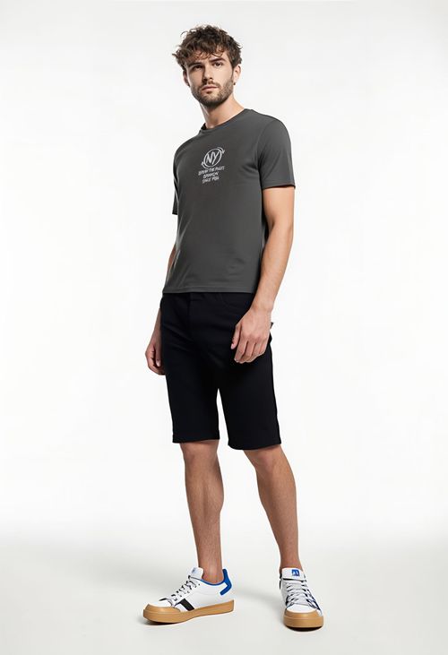 Camiseta Masculina Caedu Estonada Silk Preto Marmorizado