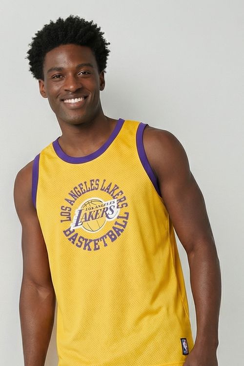 Regata Masculina Amarela NBA Los Angeles Lakers