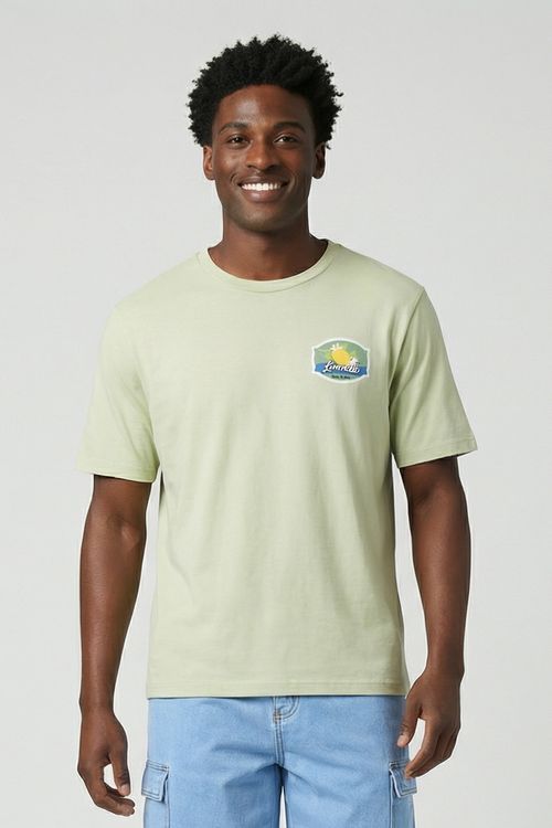 Camiseta Masculina Verde Claro Estampa Lemonade